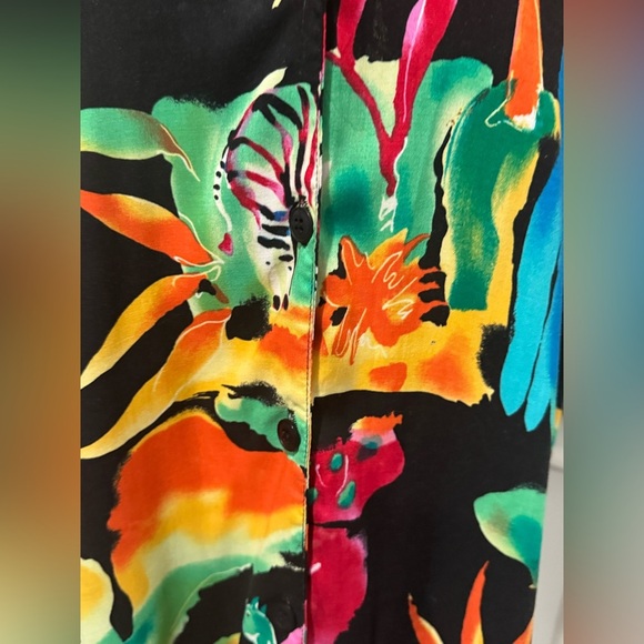 On The Verge Vintage Vibrant Artistic Style Women's button Down Top size XL - Picture 4 of 11